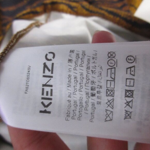 Kenzo Top Women XL Turtleneck Tiger Animal Print Designer Timeless - Picture 8 of 11